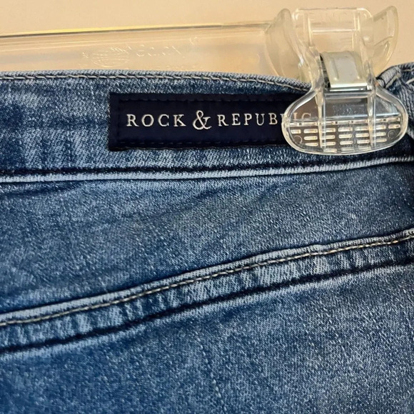 Rock & Republic Womens Blue Skinny Jeans Size 2 Distressed Denim Medium Wash - Picture 9 of 10